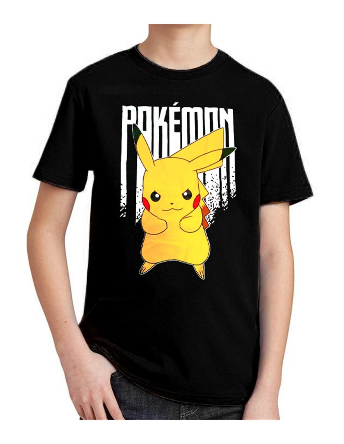 Pokemon - T-shirt kids Pikachu (preta)